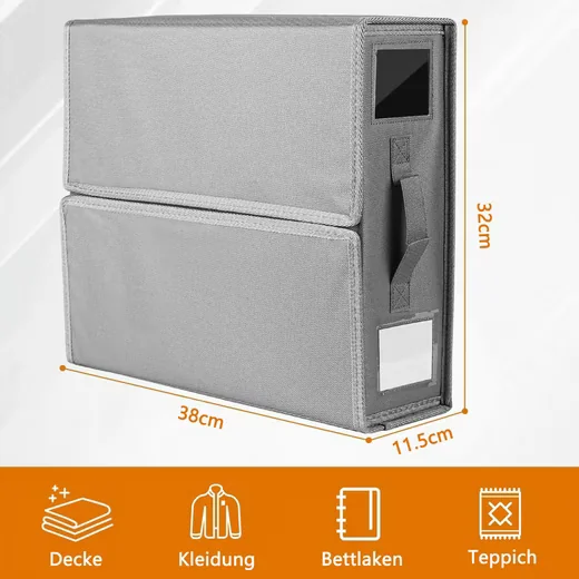 DIWZBYN Aufbewahrungsboxen 2 Stück Bettwäsche Organizer faltbar