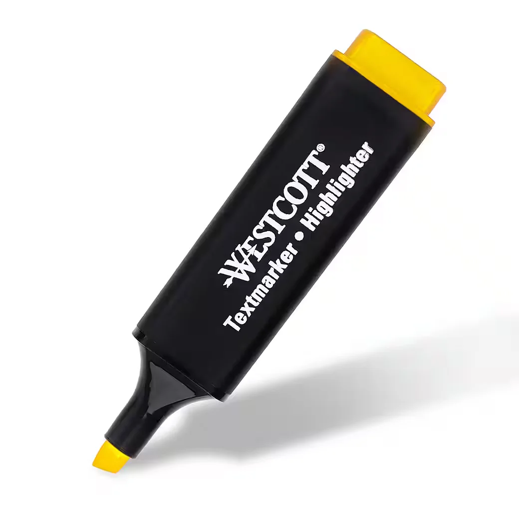 WESTCOTT Textmarker Set 4 Stück Highlighter in 4 leuchtenden Farben
