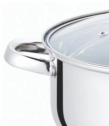 CHEFFINGER Kochtopf mit Glasdeckel aus Edelstahl für alle Herdarten