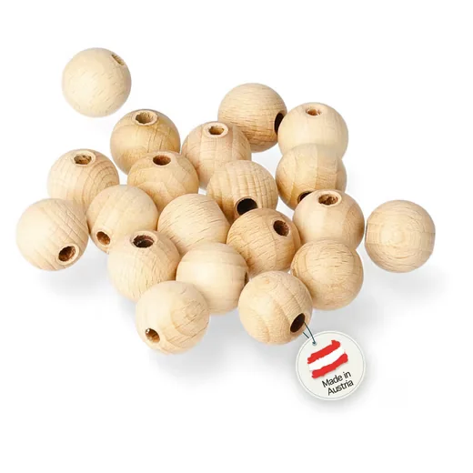 CANDINI Bastelperlen Holzkugeln Buchenholz zum Basteln und Makramee