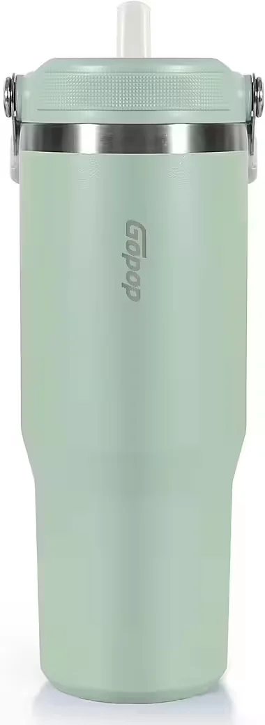 OPHY Edelstahl Isolierflasche 900 ml mit Strohhalm