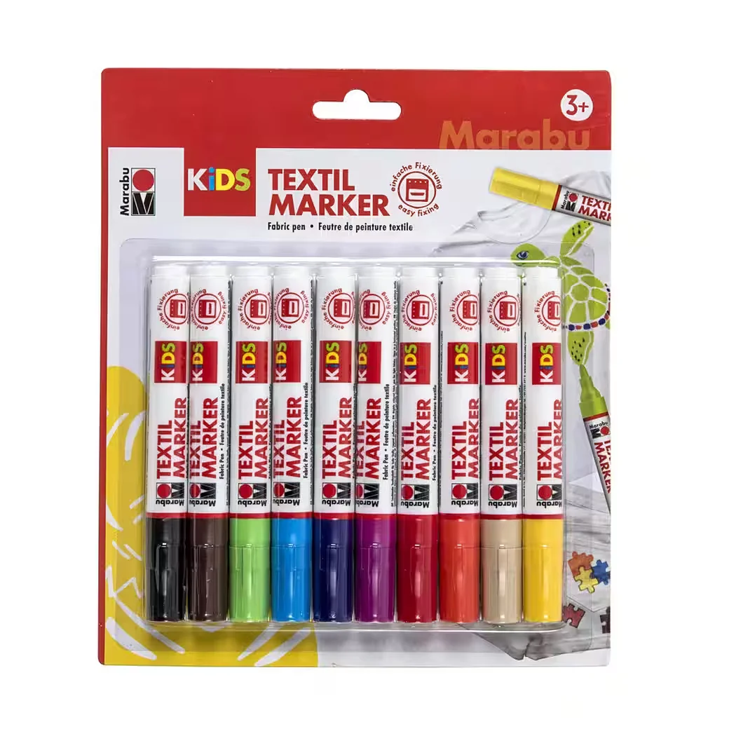 MARABU KiDS Textilmarker Set 10-teilig Stoffmalstifte