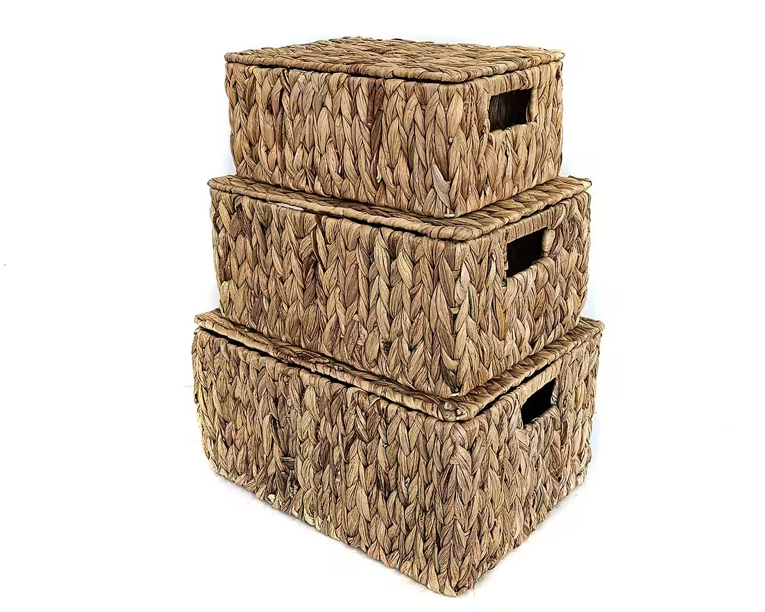 YUDU Aufbewahrungsbox Regalkorb aus Wasserhyazinthe handgefertigt