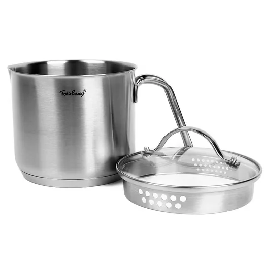 OSTWOLKE Milchtopf 1,5 L mit Deckel, Skala, 14x12 cm, Induktion