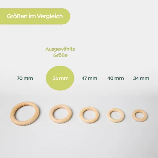 CANDINI Bastelperlen Holzringe aus Buchenholz für Basteln und Makramee