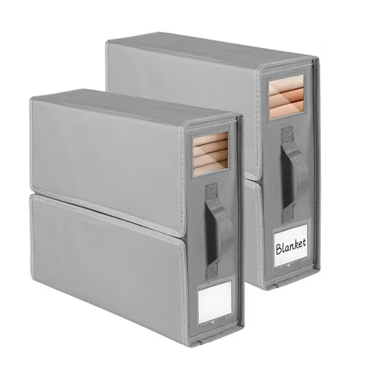 DIWZBYN Aufbewahrungsboxen 2 Stück Bettwäsche Organizer faltbar