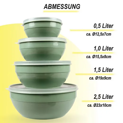 PRO HOME Vorratsdosen Set mit Deckel 0,5L 1L 1,5L 2,5L