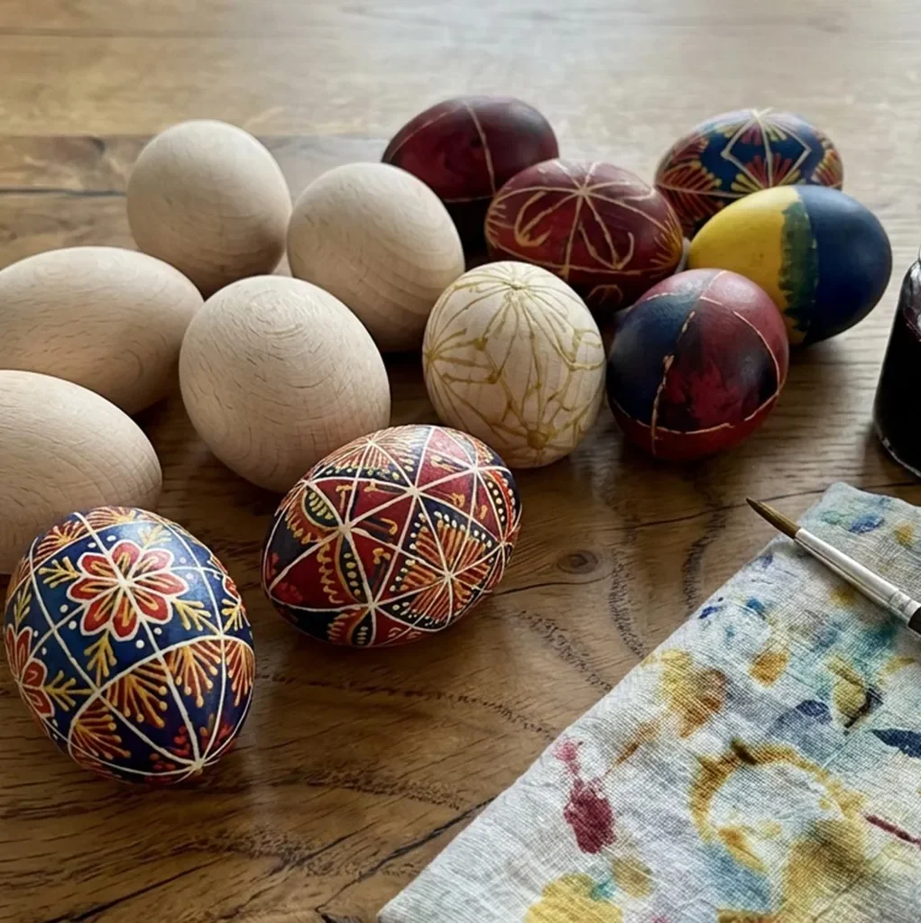 PEEWIT Set 25 Holzbecher und Buchenholz Eier für Kinder DIY Basteln