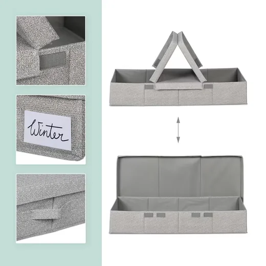 Relaxdays Unterbettkommode mit Deckel 2er Set Aufbewahrungsbox