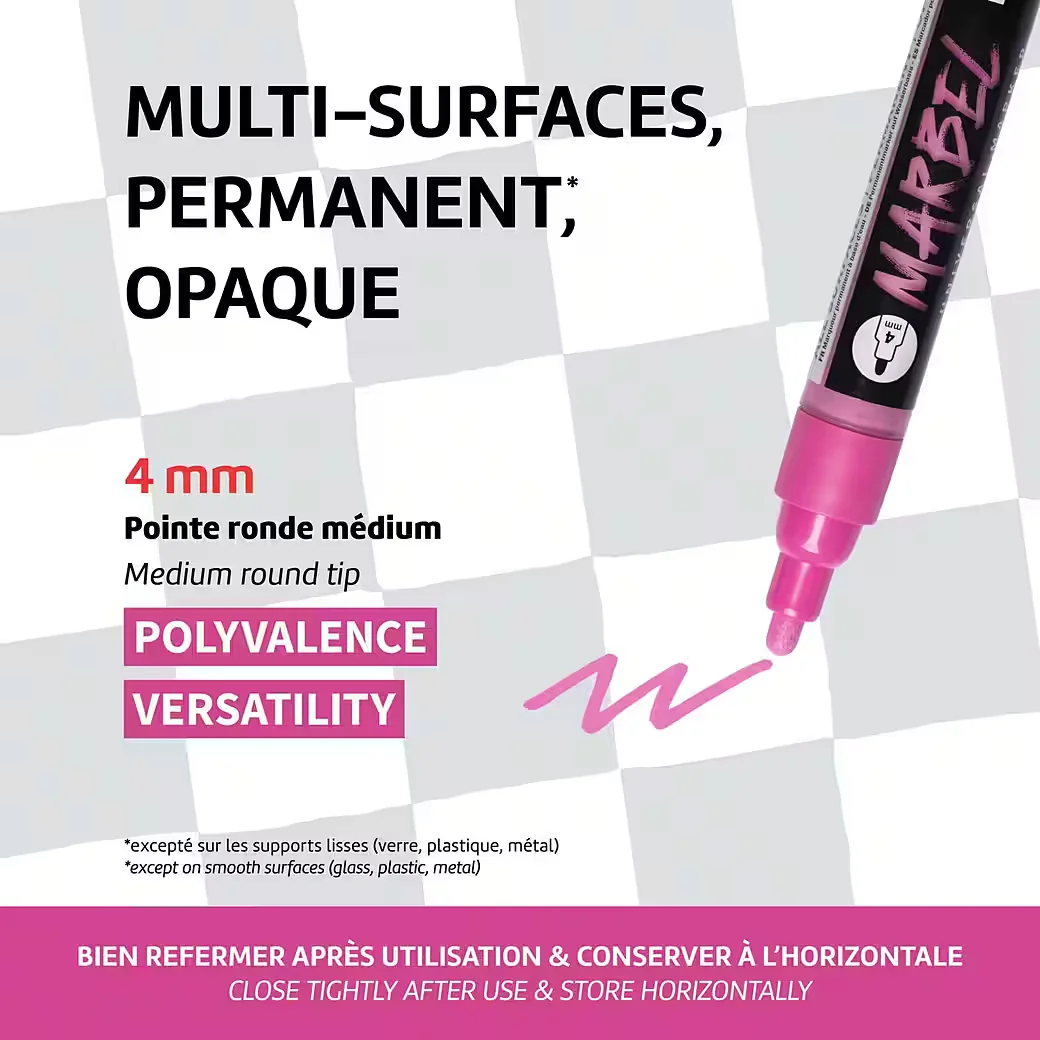 DARWI Permanentmarker Set 6 Acrylmarker Neon Rundspitze 4 mm