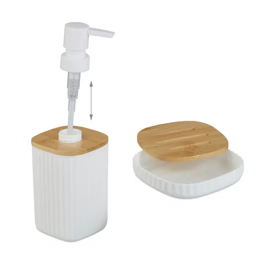 Relaxdays Badaccessoire Set 6-teilig Badezimmer Zubehoer