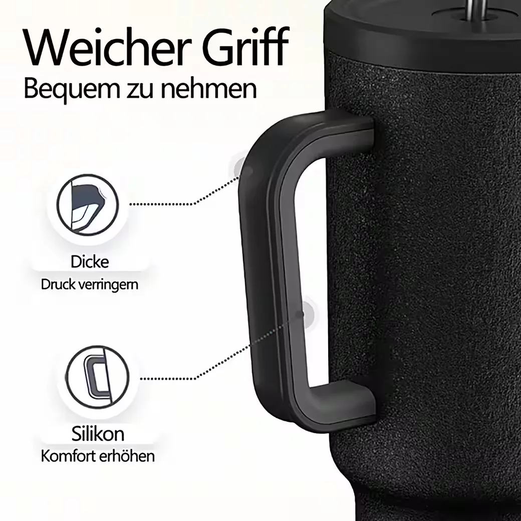 IBETTERTEC Thermosflasche 1,2 L Edelstahl doppelwandig Griffdeckel