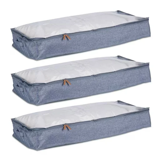 Relaxdays Unterbettkommode 3er Set Aufbewahrungsbox unter dem Bett