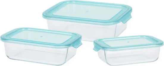 KOOPMAN Glas Frischhaltedosen 3 teiliges Vorratsdosen Set