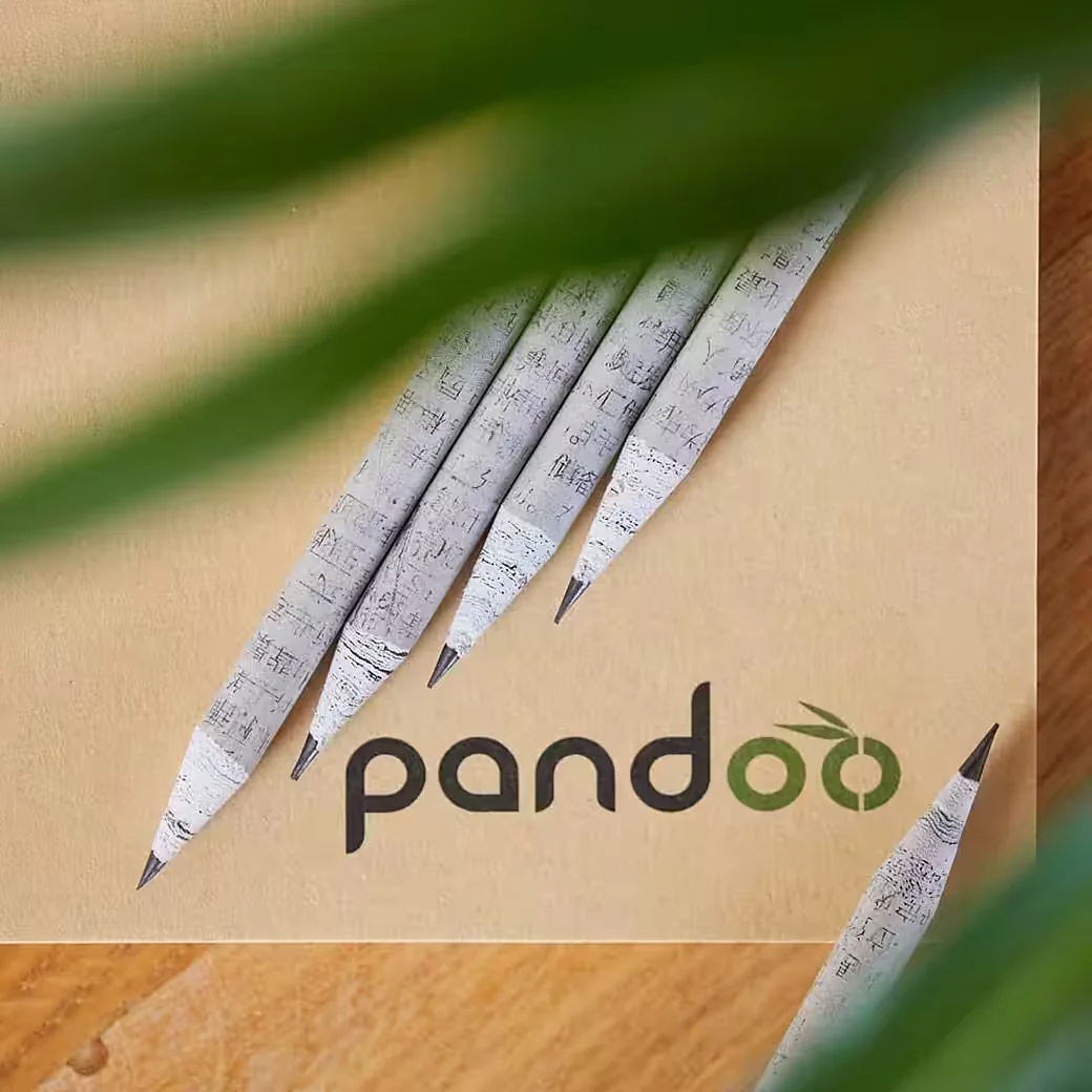 PANDOO Bleistifte 12er Set aus recyceltem Zeitungspapier