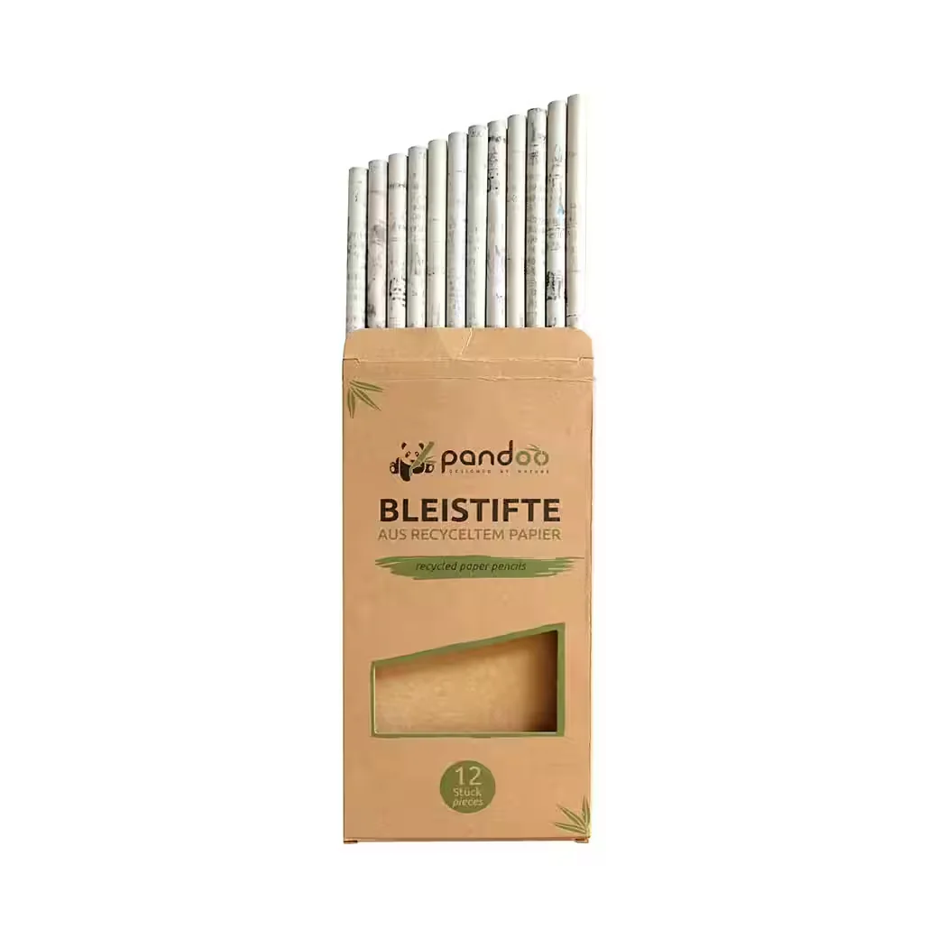 PANDOO Bleistifte 12er Set aus recyceltem Zeitungspapier
