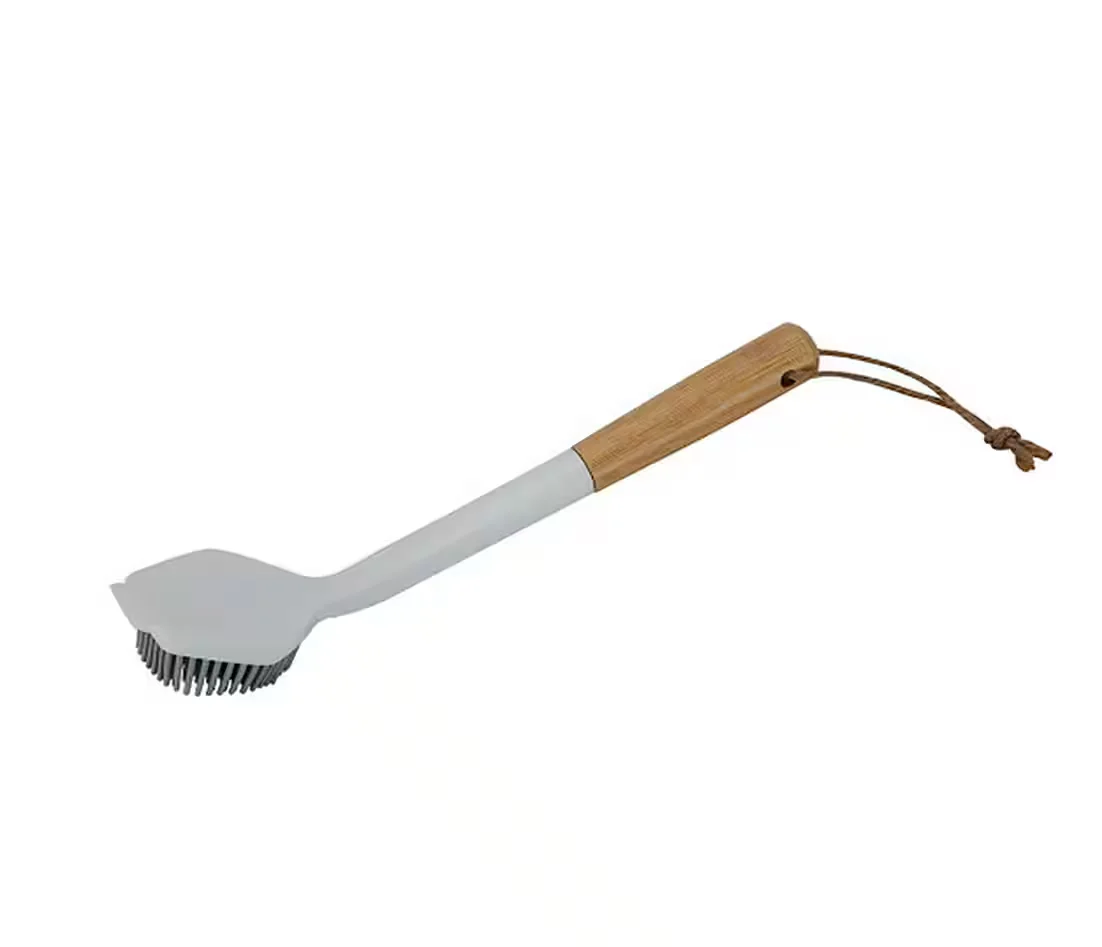 MICHELINO Spülbürste mit Silikonborsten und Bambusgriff 27 cm