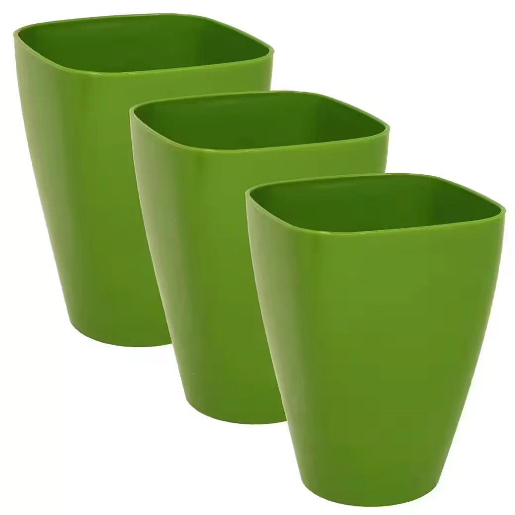 HEIMWERKERCENTER MePla Orchideen-Übertopf 9 cm Quadrat grün 3er Set