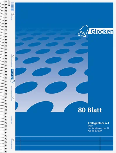 GLOCKEN Collegeblock A4 ECF Lineatur 27