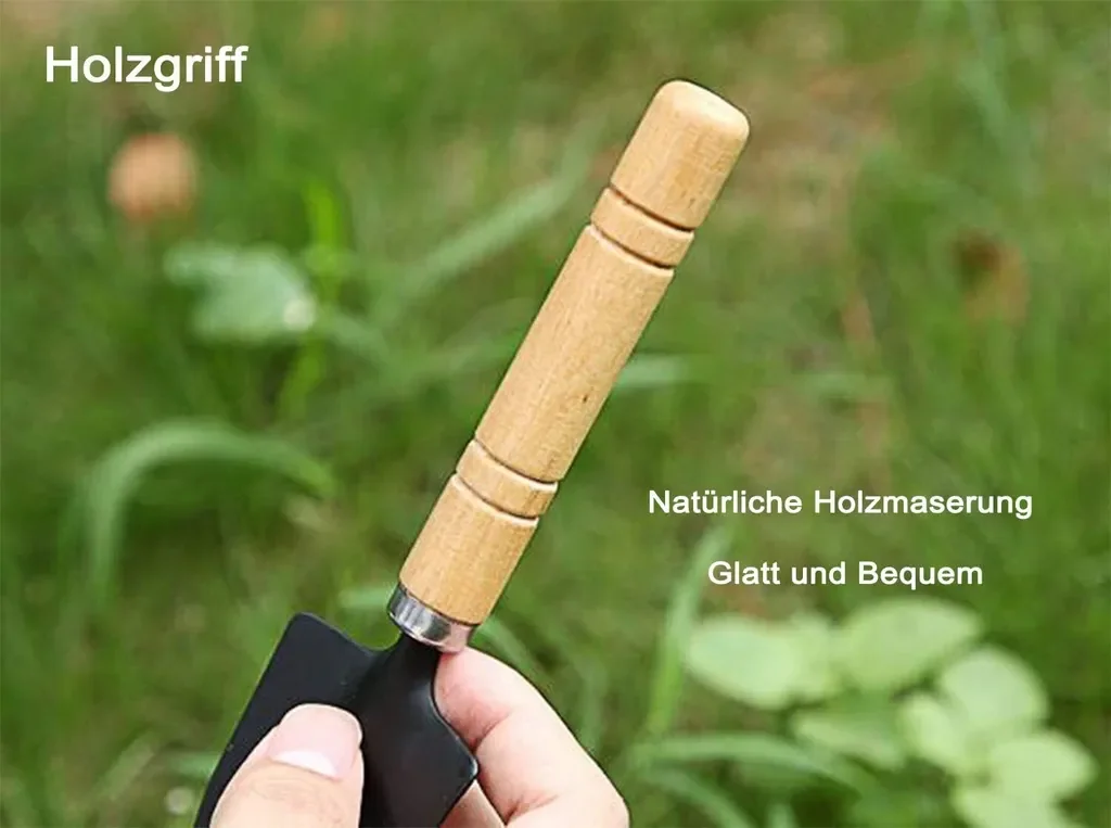 Zimtky Mini Gartenset 3 Stück Schaufel Spaten Rechen Bonsai Holzgriff