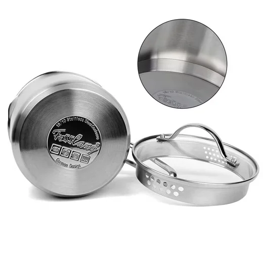 OSTWOLKE Milchtopf 1,5 L mit Deckel, Skala, 14x12 cm, Induktion