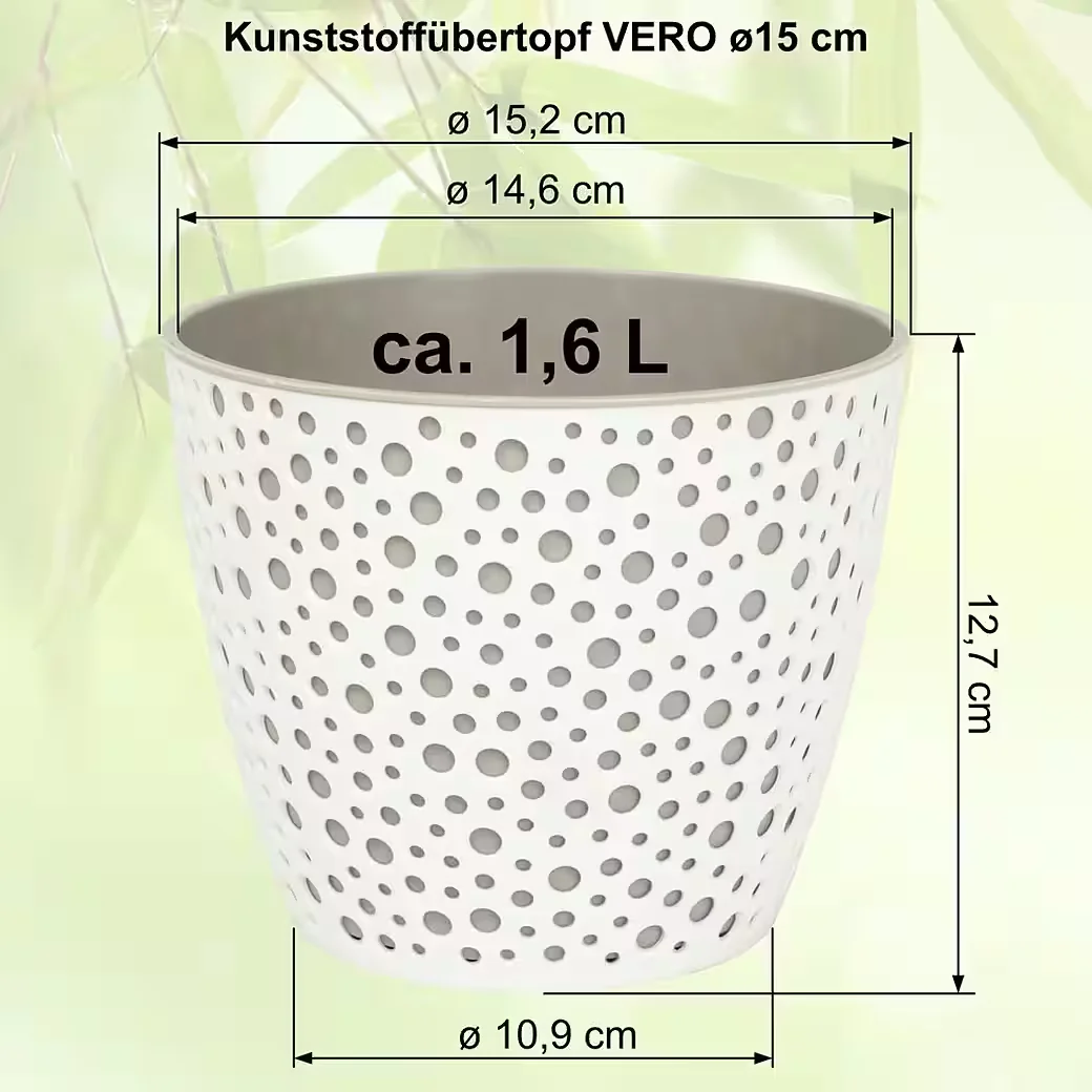 HEIMWERKERCENTER Übertopf VERO MePla 2 Stück 15 cm weiß rot