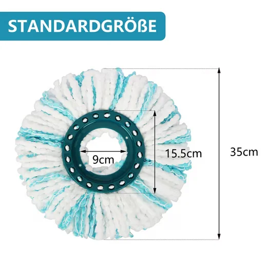 OSTWOLKE Wischmopp Ersatzkopf für Leifheit 360 Grad Spin Mop
