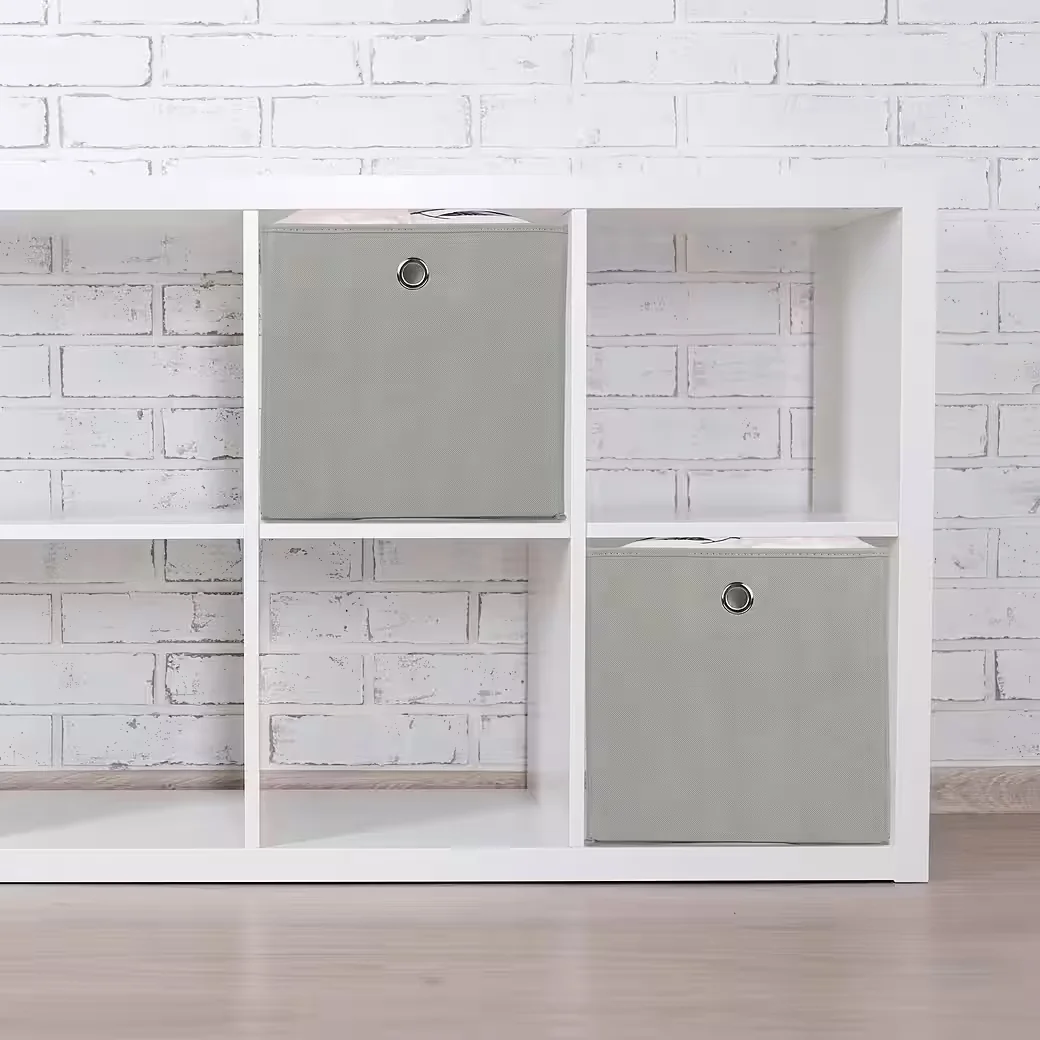 Relaxdays Aufbewahrungsbox Stoff 2er Set Faltboxen für Regal