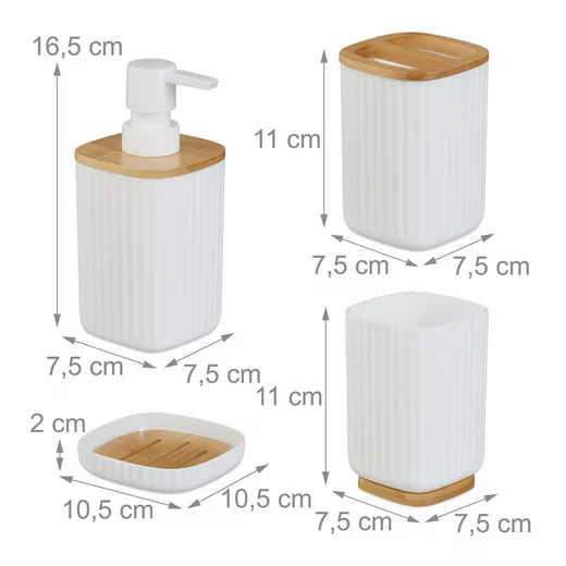 Relaxdays Badaccessoire Set 6-teilig Badezimmer Zubehoer