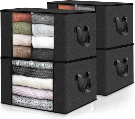 FELIXLEO Unterbettkommode 4er Set 90L Aufbewahrungstasche mit Deckel