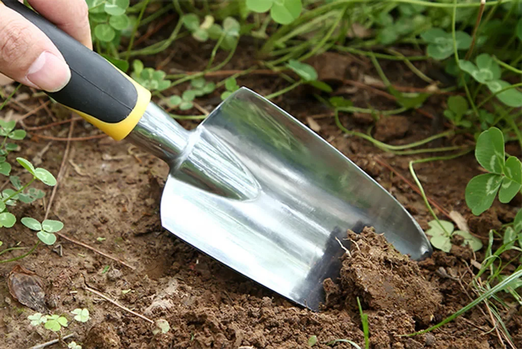 Crrynuo Gartenkelle Handschaufel aus Aluminiumguss für Jäten Graben