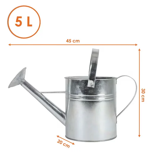Spetebo Gießkanne Zink 5 Liter silber