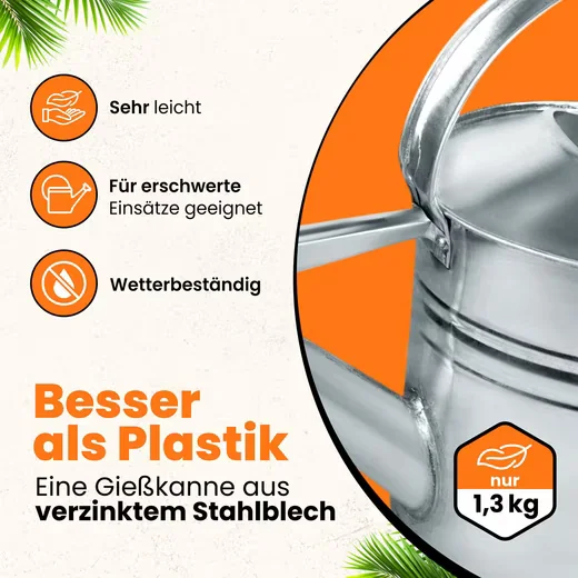 HRB Gießkanne 10 L Zink feuerverzinkt langlebig Metall
