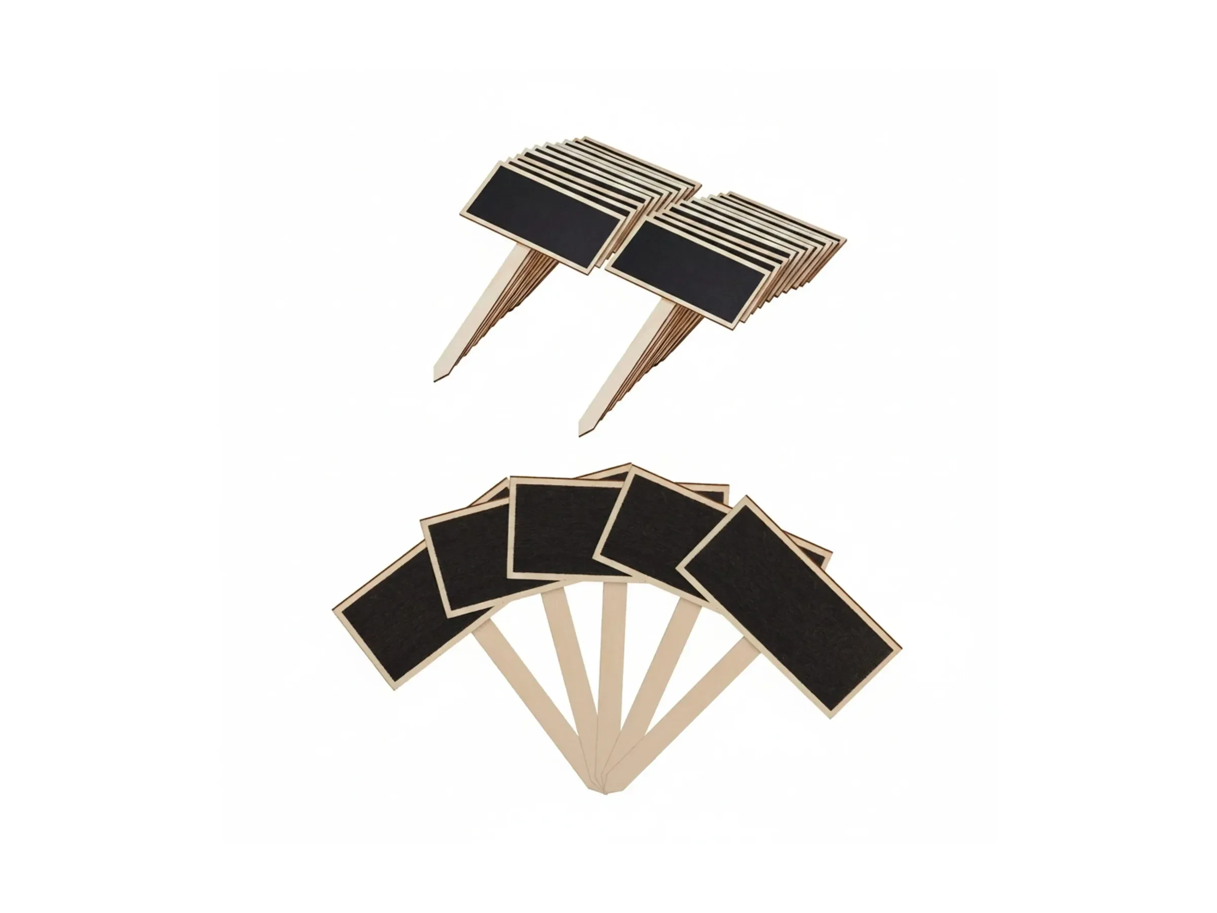 Relaxdays Pflanzenstecker Tafel 24er Set Holz beschriftbar 14x9 cm