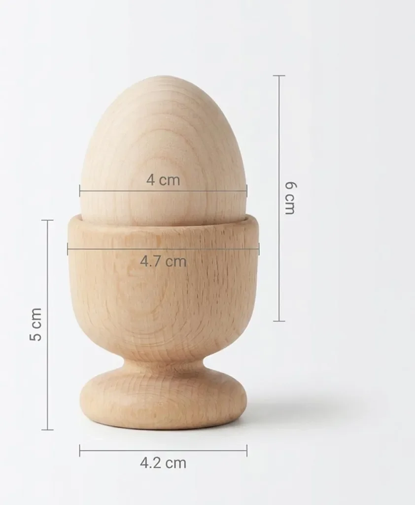 PEEWIT Set 25 Holzbecher und Buchenholz Eier für Kinder DIY Basteln
