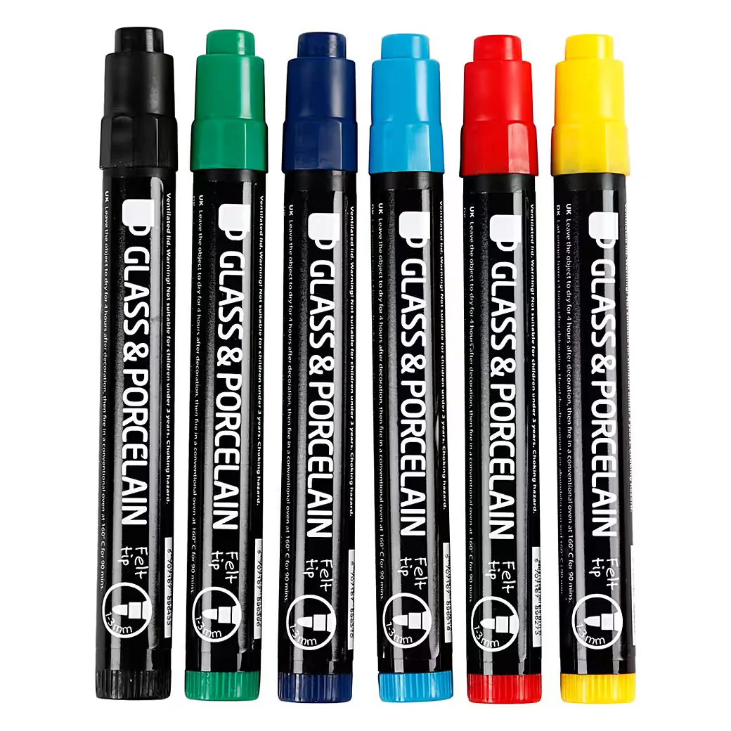 Creativ Company Glas- und Porzellanmarker Set 6 Stück 1-3 mm