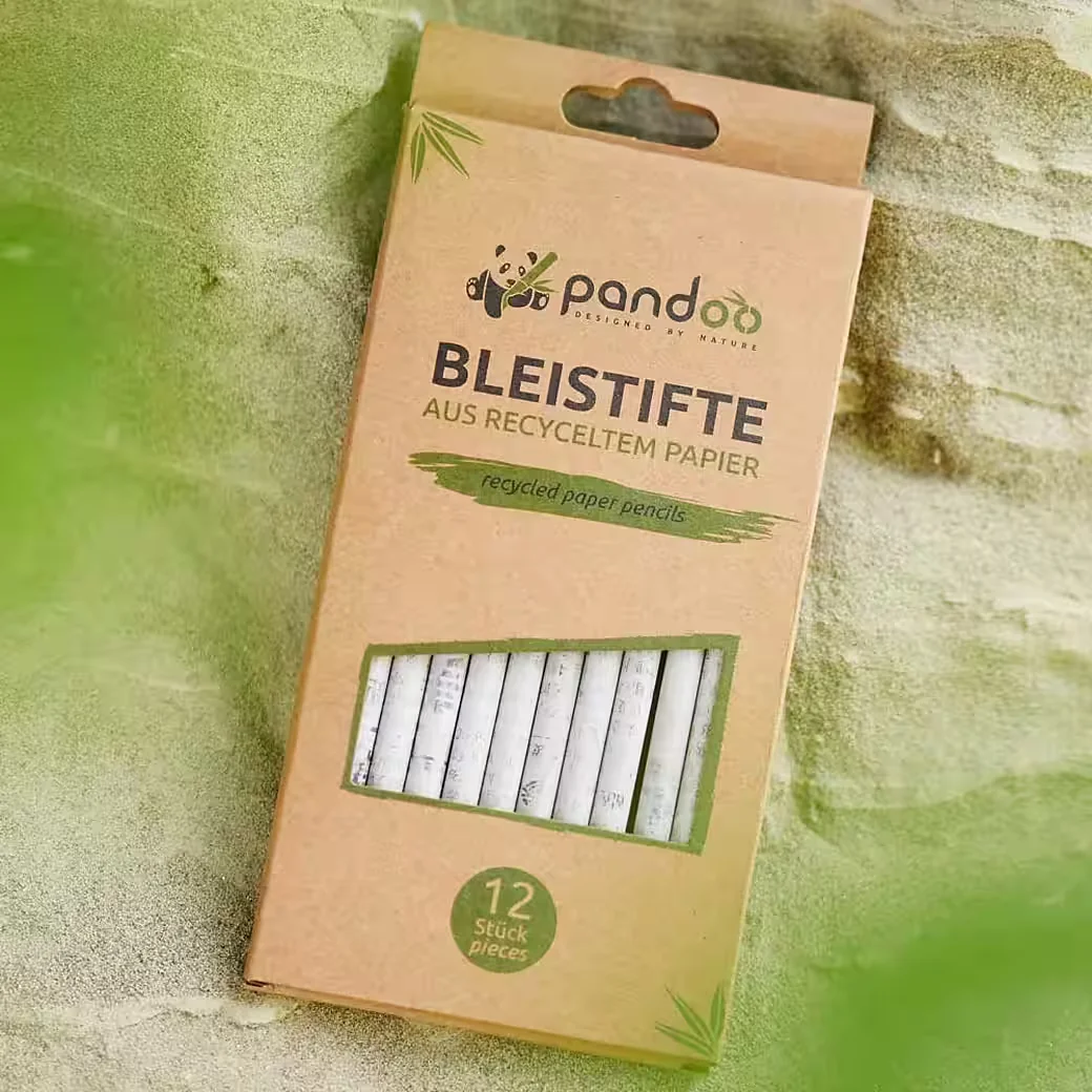 PANDOO Bleistifte 12er Set aus recyceltem Zeitungspapier