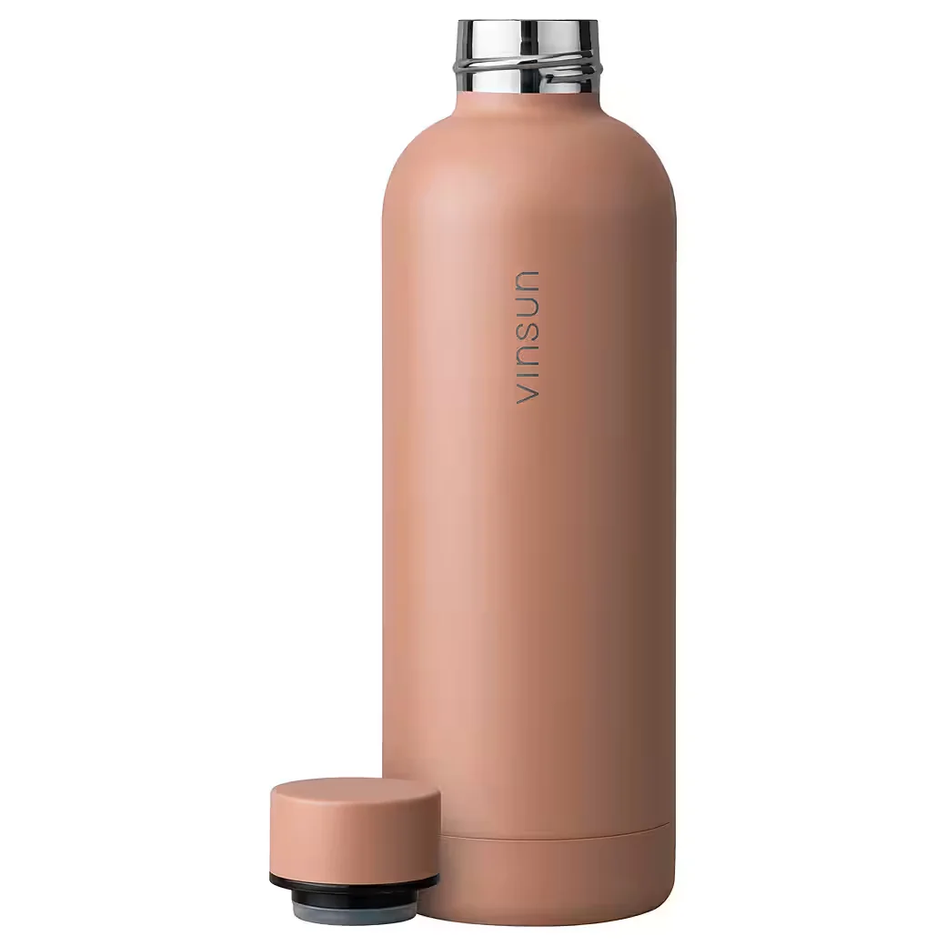 VINSUN Isolierflasche Edelstahl 500 ml kohlensäurefest BPA frei