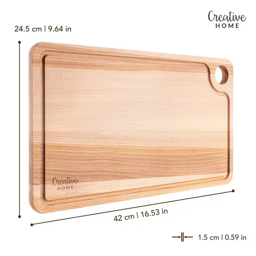 CREATIVE HOME Schneidebrett mit Saftrille 42 x 24,5 x 1,5 cm