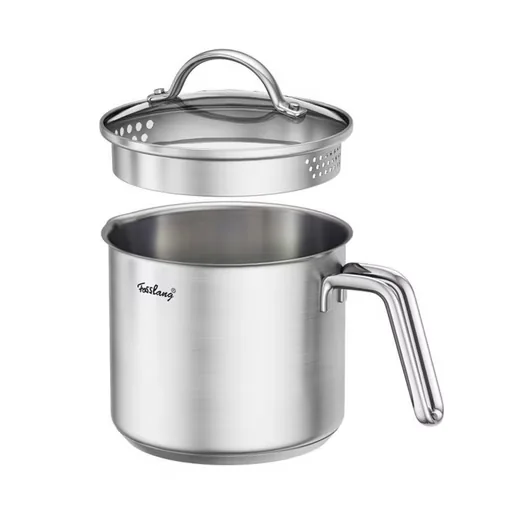 OSTWOLKE Milchtopf 1,5 L mit Deckel, Skala, 14x12 cm, Induktion