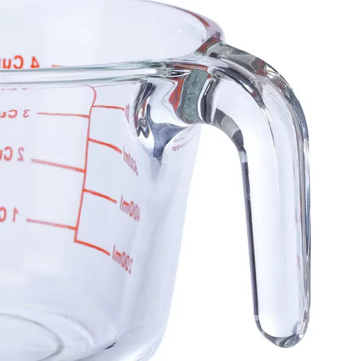 Relaxdays Messbecher Glas 1 Liter Küchenmessbecher