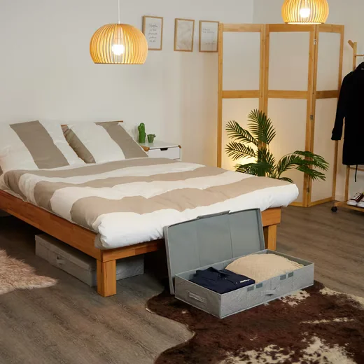 Relaxdays Unterbettkommode mit Deckel 2er Set Aufbewahrungsbox