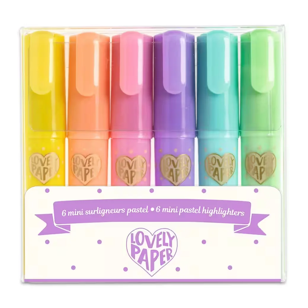 DJECO Mini Textmarker Pastellfarben 6er Set