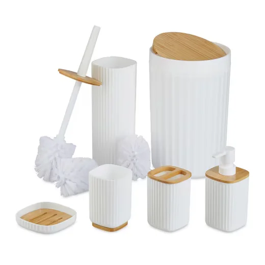 Relaxdays Badaccessoire Set 6-teilig Badezimmer Zubehoer