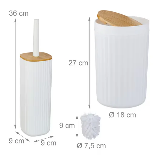 Relaxdays Badaccessoire Set 6-teilig Badezimmer Zubehoer