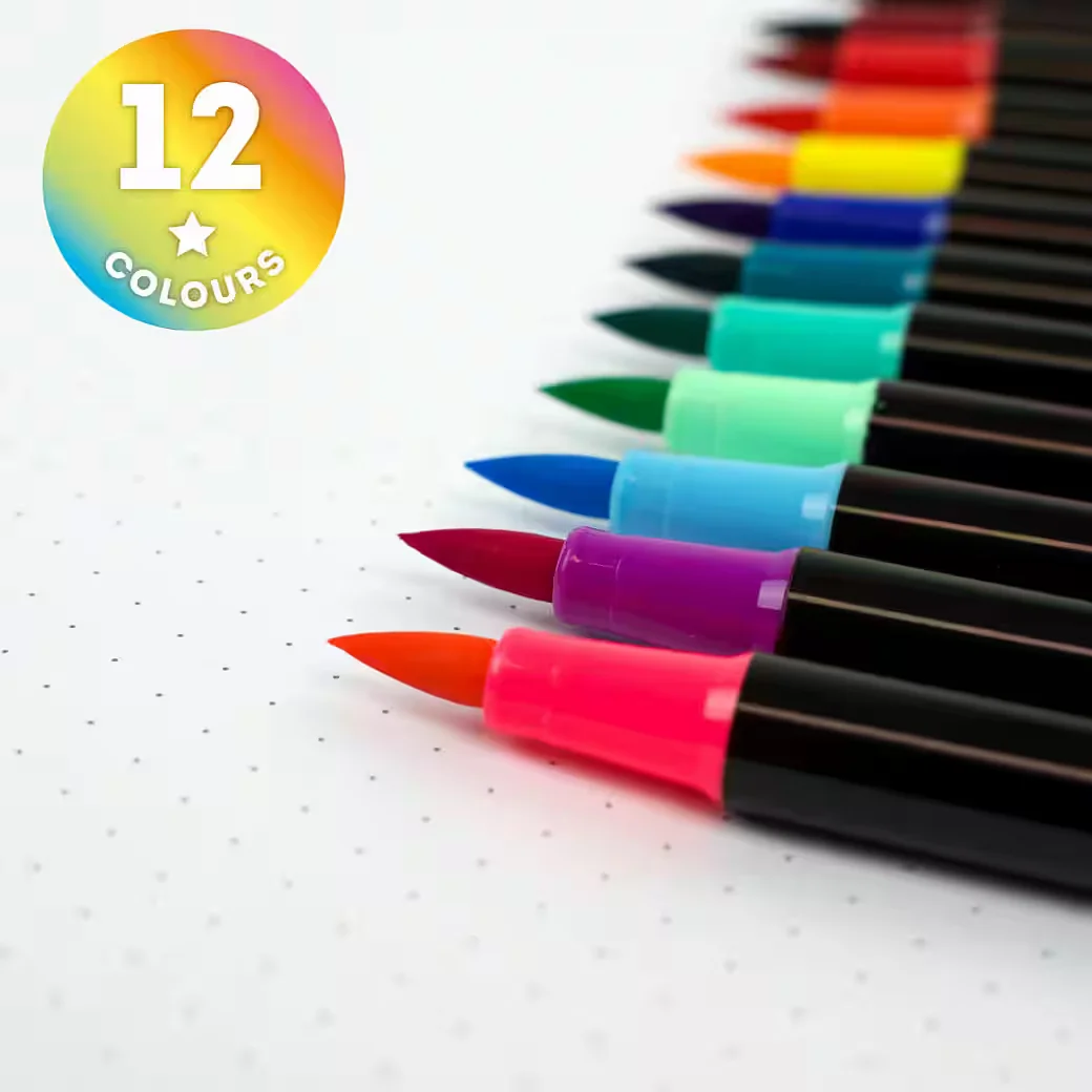 LEGAMI Brush Marker Filzstifte Bright Colours 12er Set