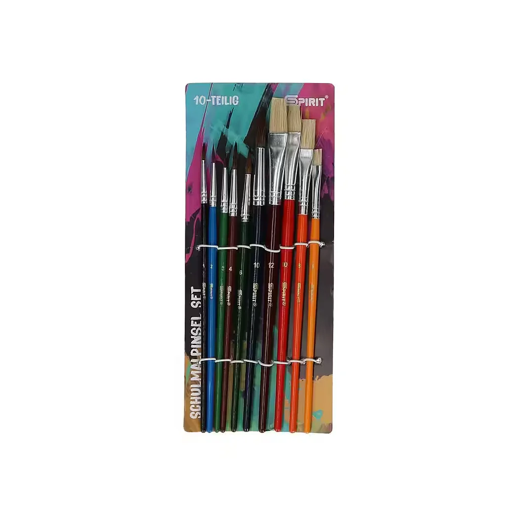 SPIRIT Malpinsel Set 10 teilig Künstlerpinsel für Acryl Aquarell