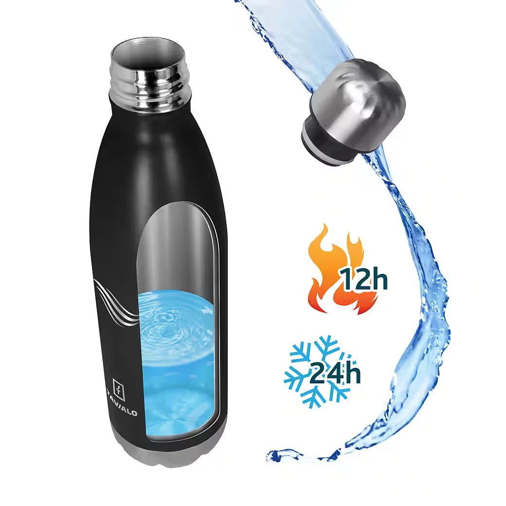 TAVIALO Edelstahl Isolierflasche 500 ml BPA-frei Trinkflasche