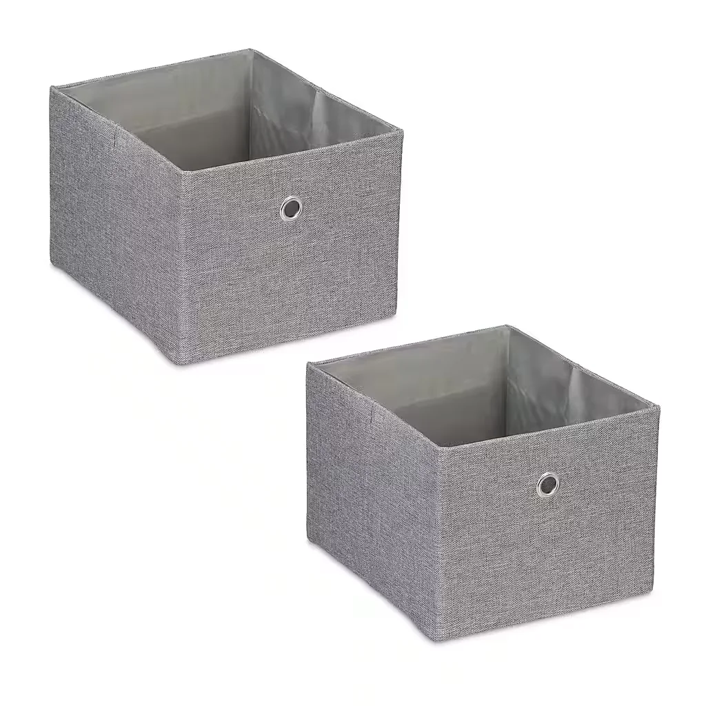 Relaxdays Aufbewahrungsboxen 2er Set für Haushalt und Büro