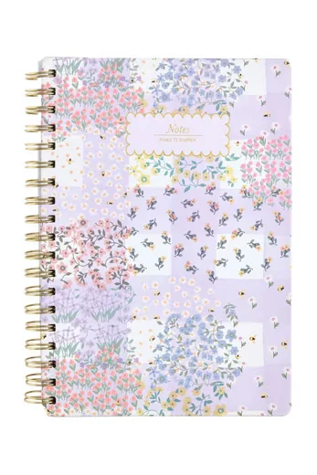 NEXT Notizbuch B5 liniert Vichykaros und Blumen